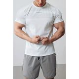 Ghassy Co. Erkek Nem Emici Hızlı Kuruyan Renk Solmayan Atletik Teknik Fitness Spor T-Shirt - Beyaz