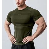Ghassy Co. Erkek Nem Emici Hızlı Kuruyan Renk Solmayan Atletik Teknik Fitness Spor T-Shirt - Haki