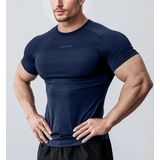 Ghassy Co. Erkek Nem Emici Hızlı Kuruyan Renk Solmayan Atletik Teknik Fitness Spor T-shirt LACİVERT XL