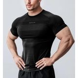 Ghassy Co. Erkek Nem Emici Hızlı Kuruyan Renk Solmayan Atletik Teknik Fitness Spor T-shirt SİYAH L