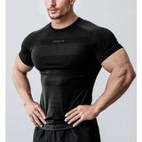 Ghassy Co. Erkek Nem Emici Hızlı Kuruyan Renk Solmayan Atletik Teknik Fitness Spor T-Shirt - Siyah