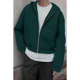 Ghassy Co. Erkek Pamuklu Günlük Rahat Ilkbahar ve Sonbahar Çok Yönlü Kemer Boy Kapüşonlu Sweatshirt - 2XL - Nefti
