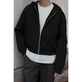GHASSY CO. Erkek Pamuklu Günlük Rahat İlkbahar ve Sonbahar Çok Yönlü Kemer Boy Kapüşonlu Sweatshirt