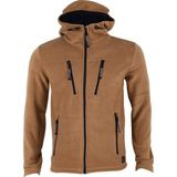 Ghassy Co. Erkek Polar Kapşonlu Ceket Kalın Polyester Kumaşla Doğa Yürüyüşü İçin Camel Renk - XL