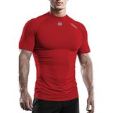Ghassy Co. Erkek Premium Nefes Alabilen Hızlı Kuruma Koşu Fitness Reflektör Armalı Spor T-Shirt - 2XL - Kırmızı