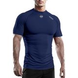 Ghassy Co. Erkek Premium Nefes Alabilen Hızlı Kuruma Koşu Fitness Reflektör Armalı Spor T-Shirt - 2XL - Lacivert
