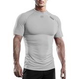Ghassy Co. Erkek Premium Nefes Alabilen Hızlı Kuruma Koşu Fitness Reflektör Armalı Spor T-shirt AÇIK GRİ S