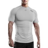 Ghassy Co. Erkek Premium Nefes Alabilen Hızlı Kuruma Koşu Fitness Reflektör Armalı Spor T-shirt AÇIK GRİ XXL