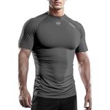 Ghassy Co. Erkek Premium Nefes Alabilen Hızlı Kuruma Koşu Fitness Reflektör Armalı Spor T-shirt FÜME M