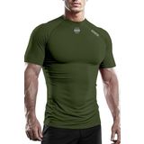 Ghassy Co. Erkek Premium Nefes Alabilen Hızlı Kuruma Koşu Fitness Reflektör Armalı Spor T-shirt HAKİ M