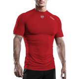 Ghassy Co. Erkek Premium Nefes Alabilen Hızlı Kuruma Koşu Fitness Reflektör Armalı Spor T-shirt KIRMIZI XL