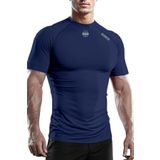 Ghassy Co. Erkek Premium Nefes Alabilen Hızlı Kuruma Koşu Fitness Reflektör Armalı Spor T-shirt LACİVERT L