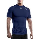 Ghassy Co. Erkek Premium Nefes Alabilen Hızlı Kuruma Koşu Fitness Reflektör Armalı Spor T-shirt LACİVERT XL