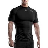 Ghassy Co. Erkek Premium Nefes Alabilen Hızlı Kuruma Koşu Fitness Reflektör Armalı Spor T-shirt SİYAH L