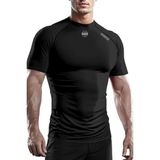 Ghassy Co. Erkek Premium Nefes Alabilen Hızlı Kuruma Koşu Fitness Reflektör Armalı Spor T-Shirt - Siyah