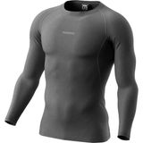 Ghassy Co. Erkek Pro Compression Nem Emici Atletik Performans Uzun Kollu Reglan Kol Spor Tişört - 2XL - Füme
