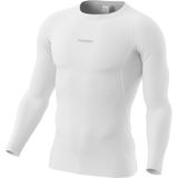 Ghassy Co. Erkek Pro Compression Nem Emici Atletik Performans Uzun Kollu Reglan Kol Spor Tişört - Beyaz