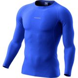Ghassy Co. Erkek Pro Compression Nem Emici Atletik Performans Uzun Kollu Reglan Kol Spor Tişört - Mavi