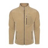 ghassy co. Erkek Pro Rüzgar Geçirmez 5 Cepli Outdoor Tam Fermuarlı Polar Ceket BEJ, S