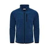 ghassy co. Erkek Pro Rüzgar Geçirmez 5 Cepli Outdoor Tam Fermuarlı Polar Ceket İNDİGO MAVİ, 2XL