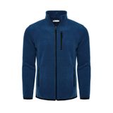ghassy co. Erkek Pro Rüzgar Geçirmez 5 Cepli Outdoor Tam Fermuarlı Polar Ceket İNDİGO MAVİ, L