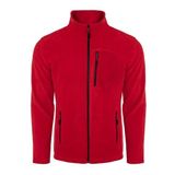 ghassy co. Erkek Pro Rüzgar Geçirmez 5 Cepli Outdoor Tam Fermuarlı Polar Ceket KIRMIZI, S