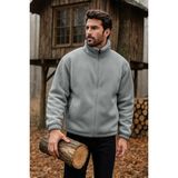 Ghassy Co. Erkek Pro Termal Iç Dış Sherpa Sonbahar Kış Tam Fermuarlı Peluş Sweatshirt - Açık Grı