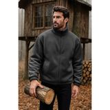 Ghassy Co. Erkek Pro Termal Iç Dış Sherpa Sonbahar Kış Tam Fermuarlı Peluş Sweatshirt - Füme