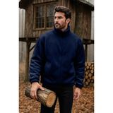 Ghassy Co. Erkek Pro Termal Iç Dış Sherpa Sonbahar Kış Tam Fermuarlı Peluş Sweatshirt - Lacivert - 2XL