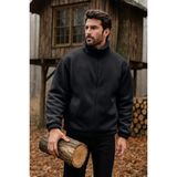 Ghassy Co. Erkek Pro Termal Iç Dış Sherpa Tam Fermuarlı Peluş Sweatshirt Siyah Renk 2XL