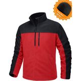 Ghassy Co. Erkek Quarter Zip Yarım Fermuarlı Cepli Polar - XL - Kırmızı