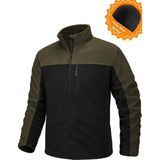 Ghassy Co. Erkek Quarter Zip Yarım Fermuarlı Nefes Alabilen Kumaş Cepli Polar Outdoor Kullanım - Siyah - Kırmızı