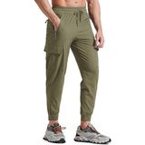 Ghassy Co. Erkek Quich Dry Running Athletic Dar Paça Joggers Hafif Outdoor Pantolon - 2XL - Haki