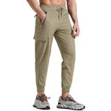 Ghassy Co. Erkek Quich Dry Running Athletic Dar Paça Joggers Hafif Outdoor Pantolon - Bej
