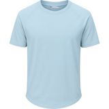 Ghassy Co. Erkek Reglan Oval Kesim Pamuk Yumuşak Dokulu Bisiklet Yaka T-Shirt - Açık Mavi - XL