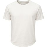 Ghassy Co. Erkek Reglan Oval Kesim Pamuk Yumuşak Dokulu Bisiklet Yaka T-Shirt - Beyaz