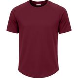 Ghassy Co. Erkek Reglan Oval Kesim Pamuk Yumuşak Dokulu Bisiklet Yaka T-Shirt - Bordo - XL