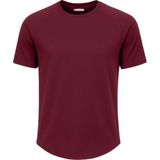 Ghassy Co. Erkek Reglan Oval Kesim Pamuk Yumuşak Dokulu Bisiklet Yaka T-Shirt - Bordo