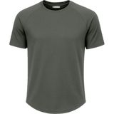 Ghassy Co. Erkek Reglan Oval Kesim Pamuk Yumuşak Dokulu Bisiklet Yaka T-Shirt - Haki - 2XL