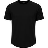 Ghassy Co. Erkek Reglan Oval Kesim Pamuk Yumuşak Dokulu Bisiklet Yaka T-Shirt - Siyah - XL