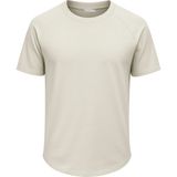 Ghassy Co. Erkek Reglan Oval Kesim Pamuk Yumuşak Dokulu Bisiklet Yaka T-Shirt - Taş - 2XL