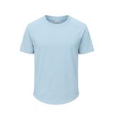 Ghassy Co. Erkek Reglan Oval Kesim%100 Pamuk Yumuşak Dokulu Bisiklet Yaka T-shirt AÇIK MAVİ M