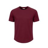 Ghassy Co. Erkek Reglan Oval Kesim%100 Pamuk Yumuşak Dokulu Bisiklet Yaka T-shirt BORDO L