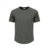 Ghassy Co. Erkek Reglan Oval Kesim%100 Pamuk Yumuşak Dokulu Bisiklet Yaka T-shirt HAKİ S