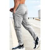 Ghassy Co. Erkek Run Ultra Hafif Egzersiz Aktif Joggers Spor Dar Paça Eşofman Altı - Açık Gri