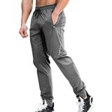 Ghassy Co. Erkek Run Ultra Hafif Egzersiz Aktif Joggers Spor Dar Paça Eşofman Altı FÜME L