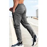 Ghassy Co. Erkek Run Ultra Hafif Egzersiz Aktif Joggers Spor Dar Paça Eşofman Altı FÜME M