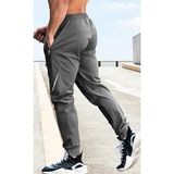 Ghassy Co. Erkek Run Ultra Hafif Egzersiz Aktif Joggers Spor Dar Paça Eşofman Altı - Füme