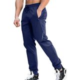 Ghassy Co. Erkek Run Ultra Hafif Egzersiz Aktif Joggers Spor Dar Paça Eşofman Altı LACİVERT L