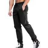 Ghassy Co. Erkek Run Ultra Hafif Egzersiz Aktif Joggers Spor Dar Paça Eşofman Altı SİYAH XXL